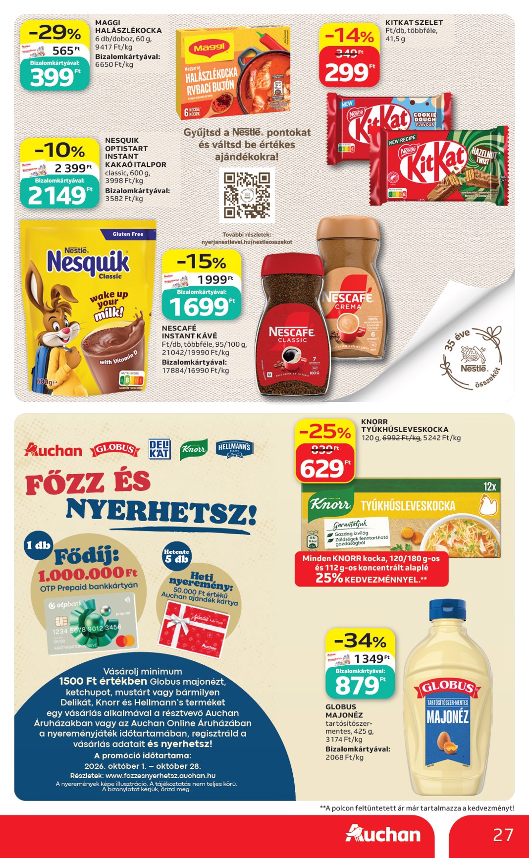 auchan - A jövőbeli Auchan akciós újság csütörtöktől 2026.10.01.-tól szerdától 2026.10.07.-ig érvényes. - page: 27