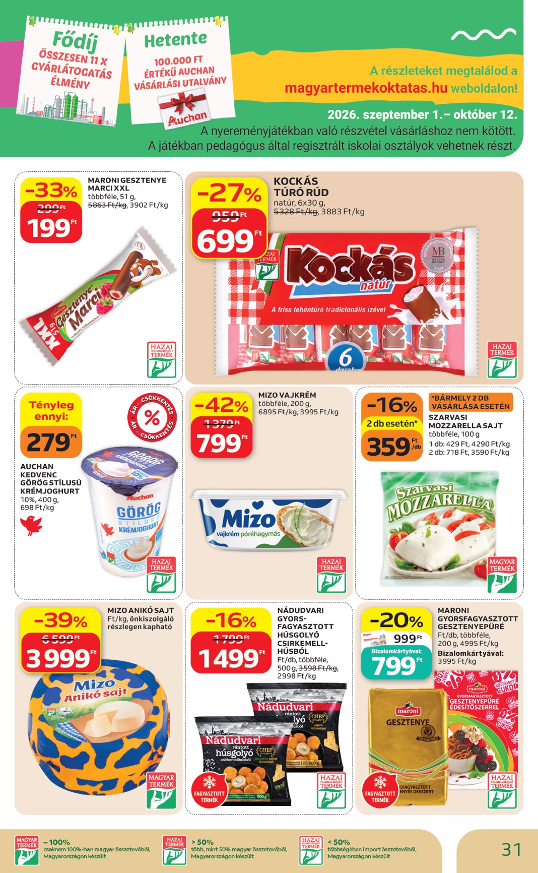 auchan - A jövőbeli Auchan akciós újság csütörtöktől 2026.10.01.-tól szerdától 2026.10.07.-ig érvényes. - page: 31