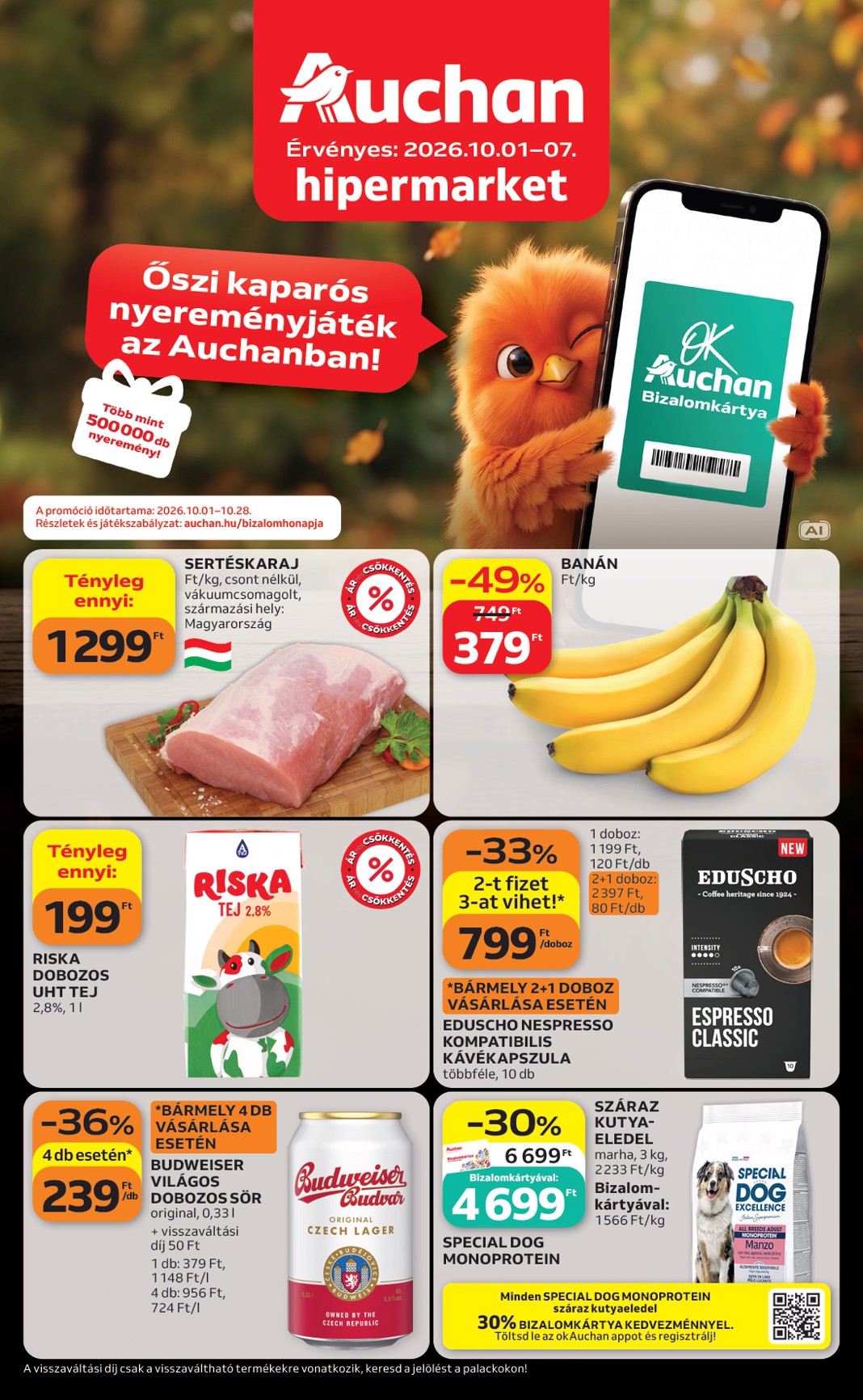 auchan - A jövőbeli Auchan akciós újság csütörtöktől 2026.10.01.-tól szerdától 2026.10.07.-ig érvényes. - page: 1