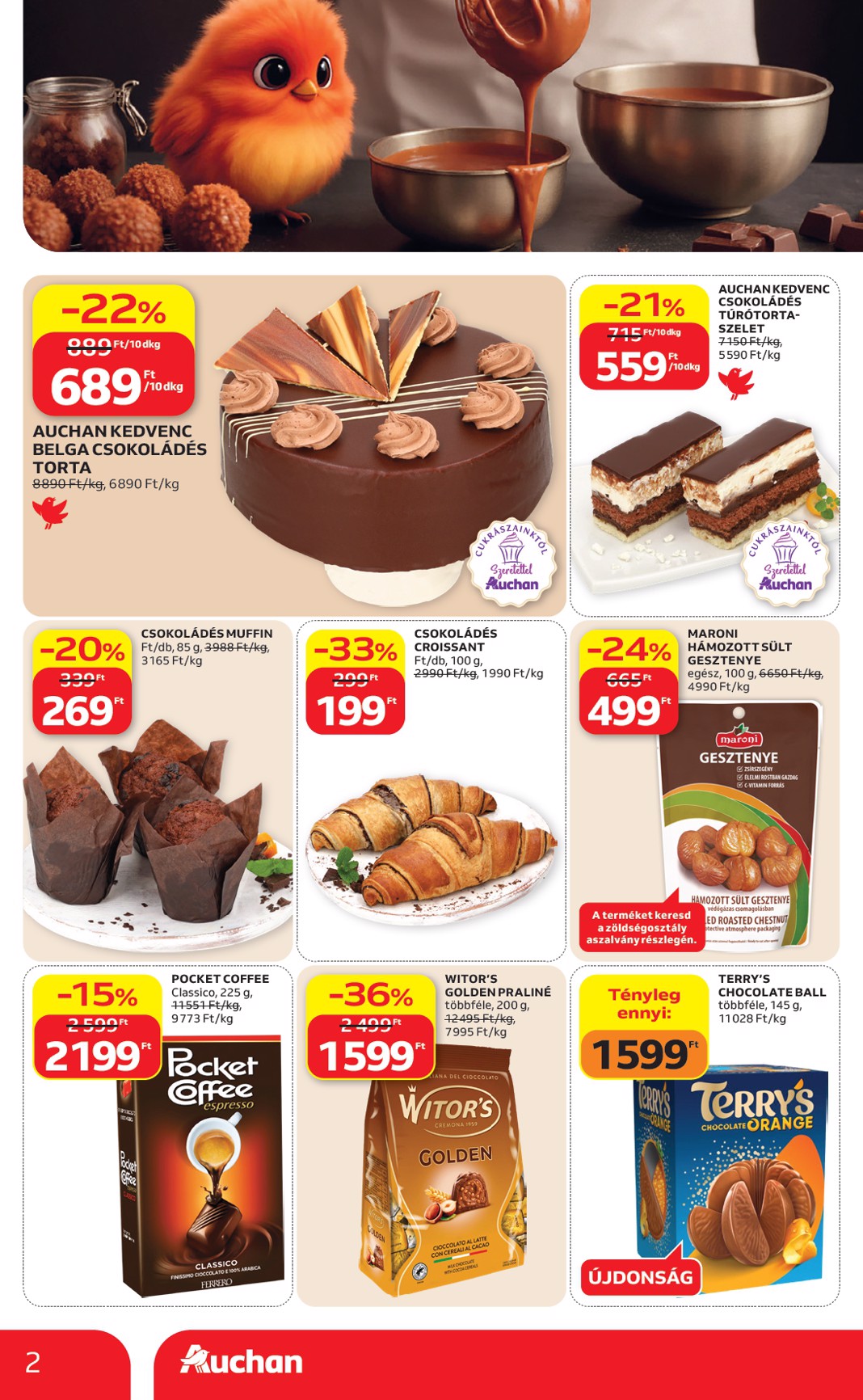 auchan - A jövőbeli Auchan - Csokoládé ajánlataink akciós újság csütörtöktől 2026.10.08.-tól szerdától 2026.10.21.-ig érvényes. - page: 2