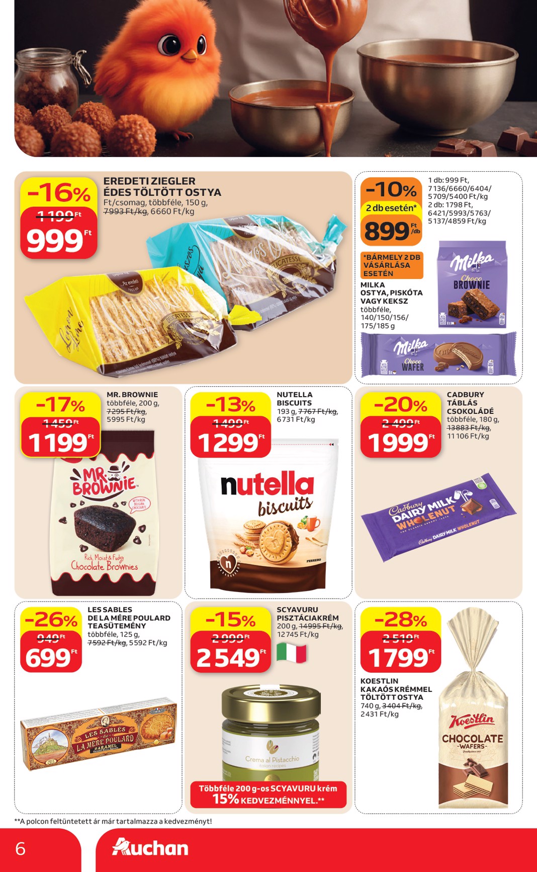 auchan - A jövőbeli Auchan - Csokoládé ajánlataink akciós újság csütörtöktől 2026.10.08.-tól szerdától 2026.10.21.-ig érvényes. - page: 6