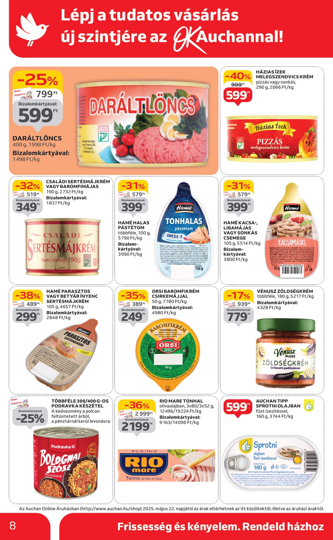 auchan - Auchan szupermarket akciós újság, érvényes 06.05. - 06.11. - page: 8