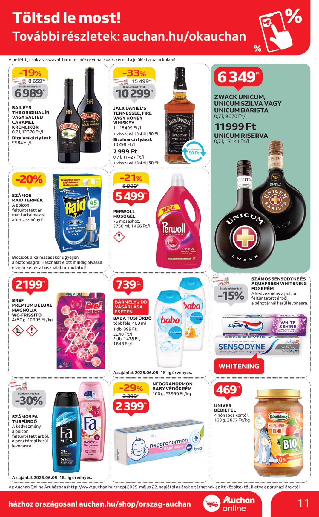 auchan - Auchan szupermarket akciós újság, érvényes 06.05. - 06.11. - page: 11
