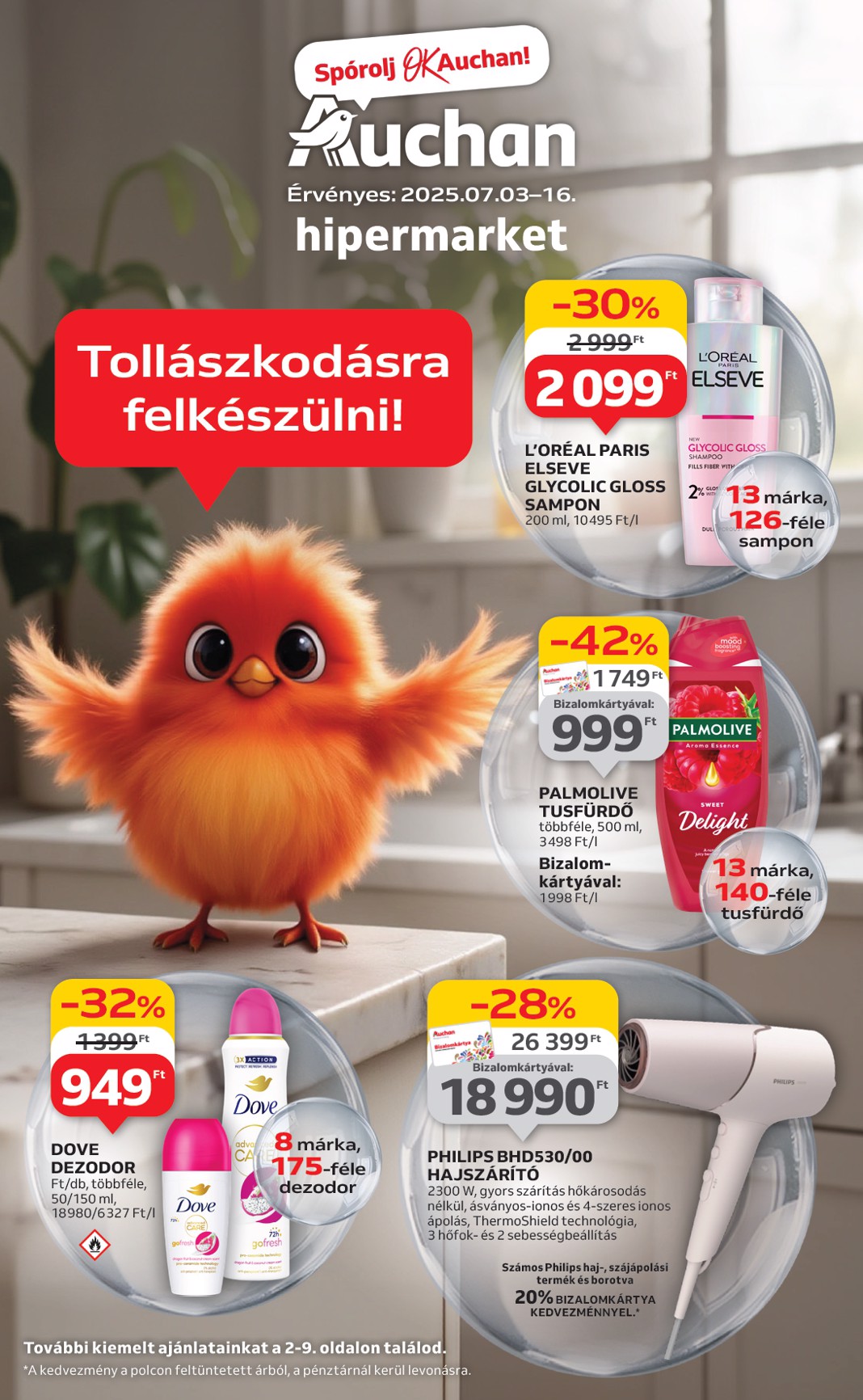 auchan - Auchan Hipermarket - Szépség ápolás és elektronikai ajánlataink akciós újság, érvényes 07.03. - 07.16.