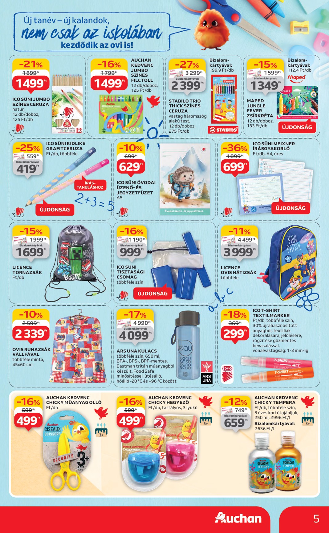 auchan - Auchan - Iskolakezdés ajánlataink akciós újság, érvényes 07.24. - 08.06. - page: 5