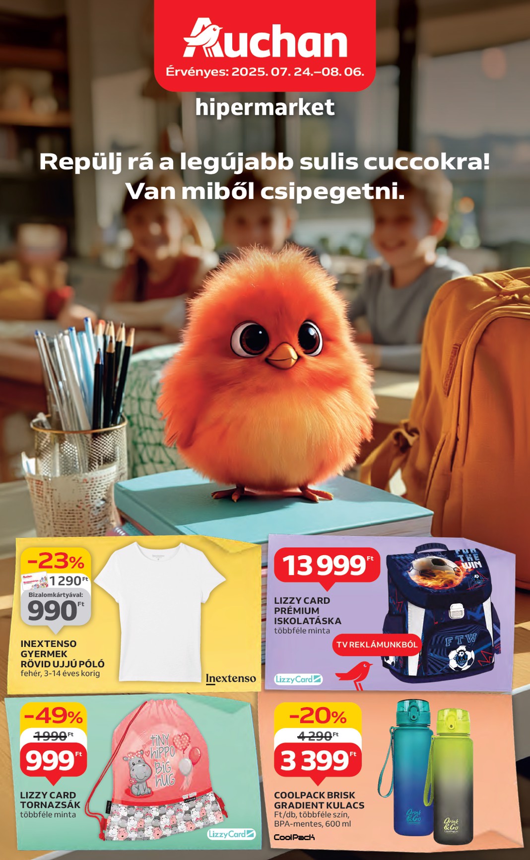 auchan - Auchan - Iskolakezdés ajánlataink akciós újság, érvényes 07.24. - 08.06. - page: 1