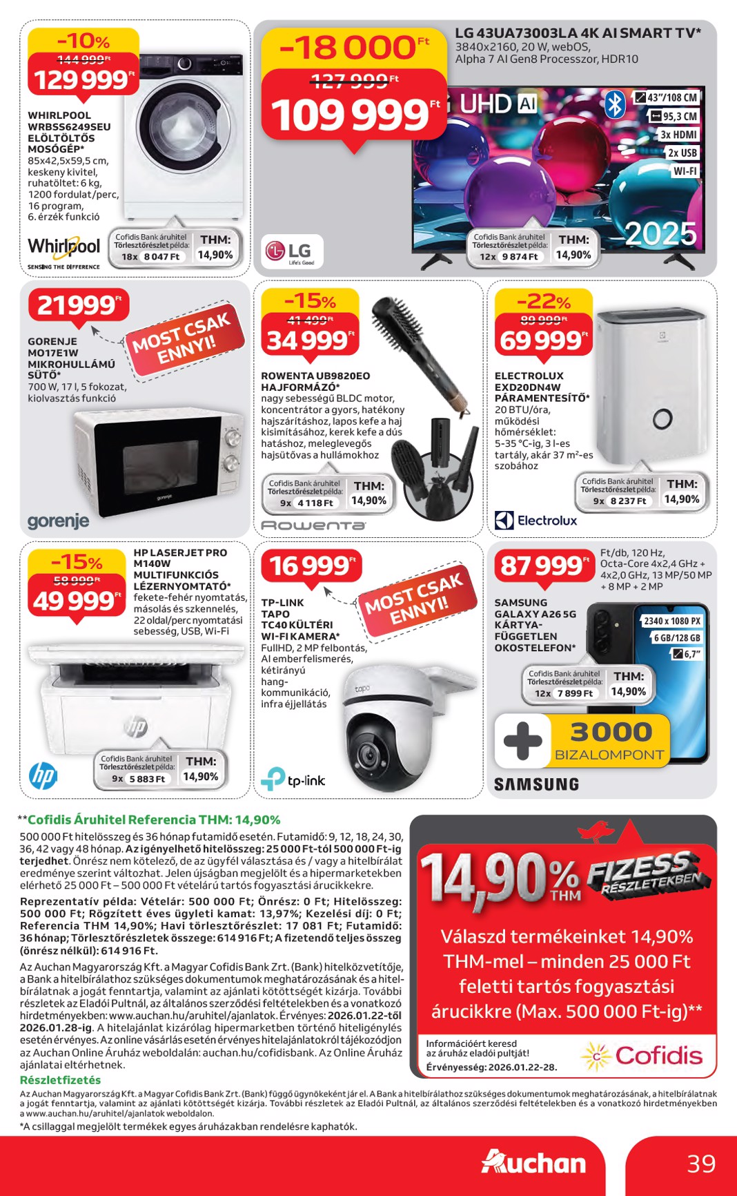 auchan - Auchan Hipermarket akciós újság, érvényes 01.22. - 01.28. - page: 39