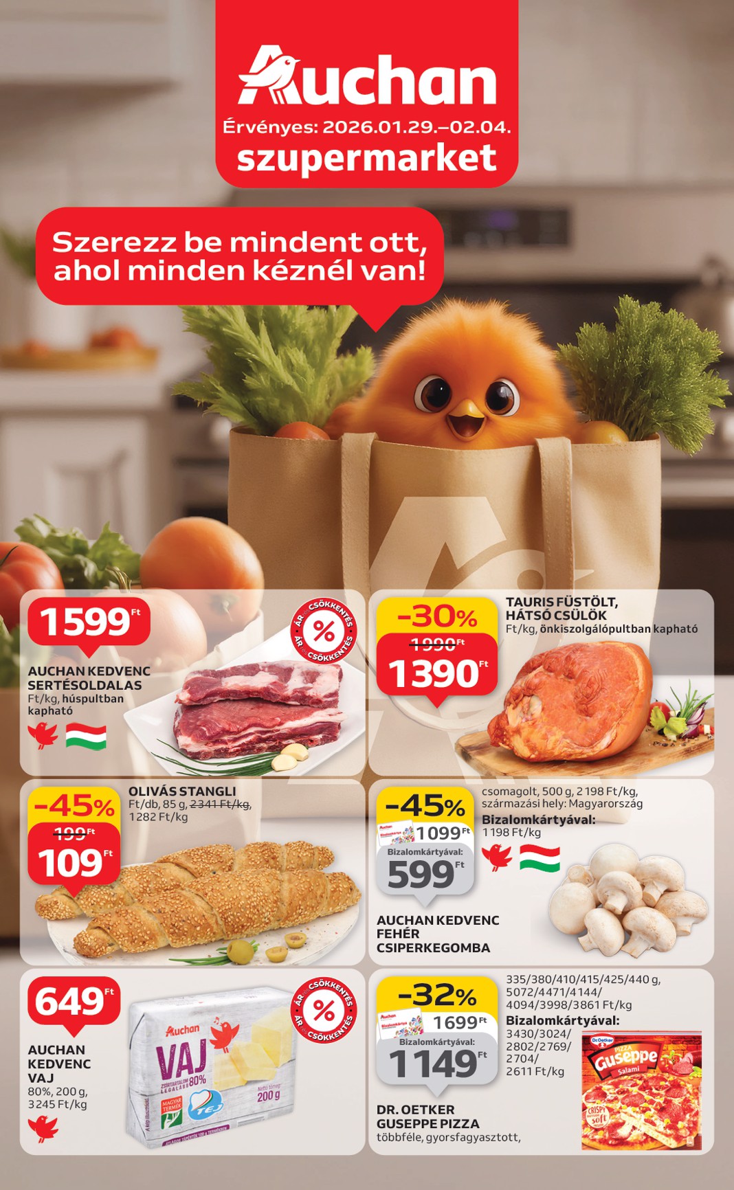 auchan - Auchan szupermarket akciós újság, érvényes 01.29. - 02.04.