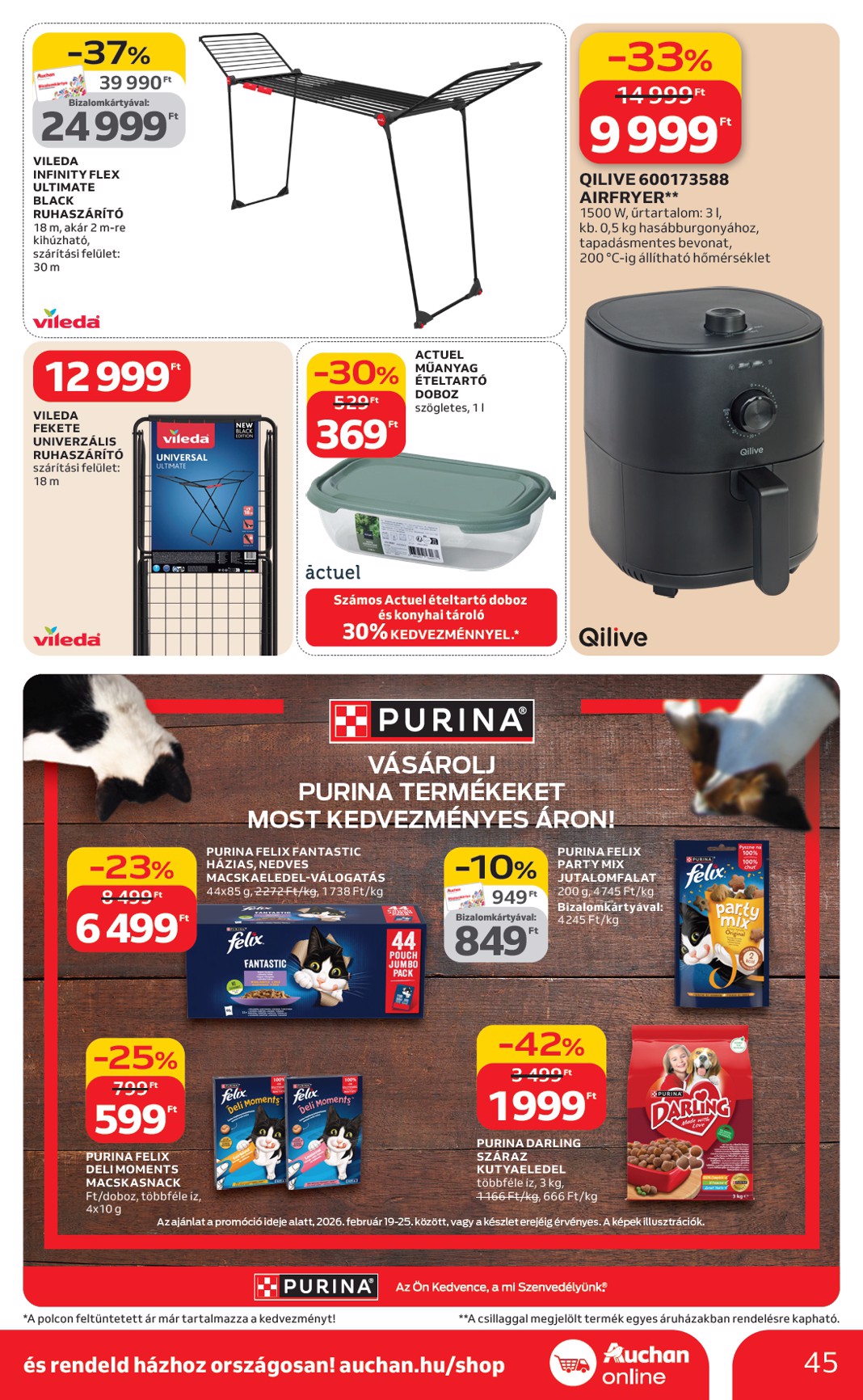 auchan - Auchan hipermarket akciós újság, érvényes 2026.02.19. - 2026.02.25. - page: 45