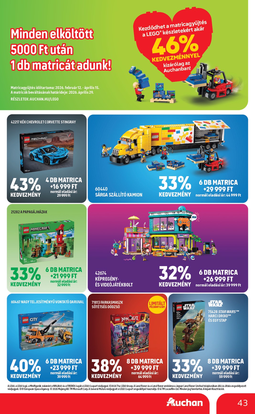 auchan - Auchan hipermarket akciós újság, érvényes 2026.02.19. - 2026.02.25. - page: 43