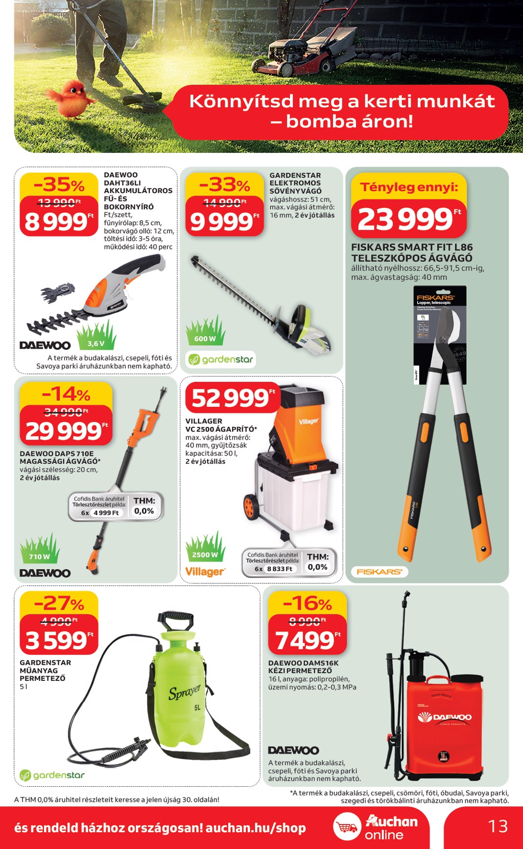 auchan - Auchan Hipermarket - Ki a szabadba akciós újság, érvényes 2026.03.05. - 2026.04.04. - page: 13