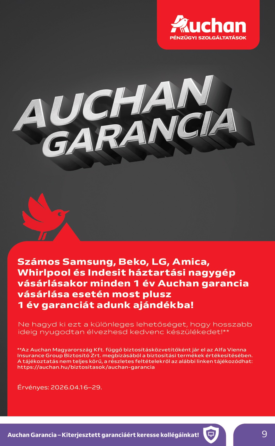 auchan - Aktuális Auchan - Elektronikai ajánlataink szórólap érvényes csütörtöktől 2026.04.16.-től szerdától 2026.04.29.-ig - page: 9