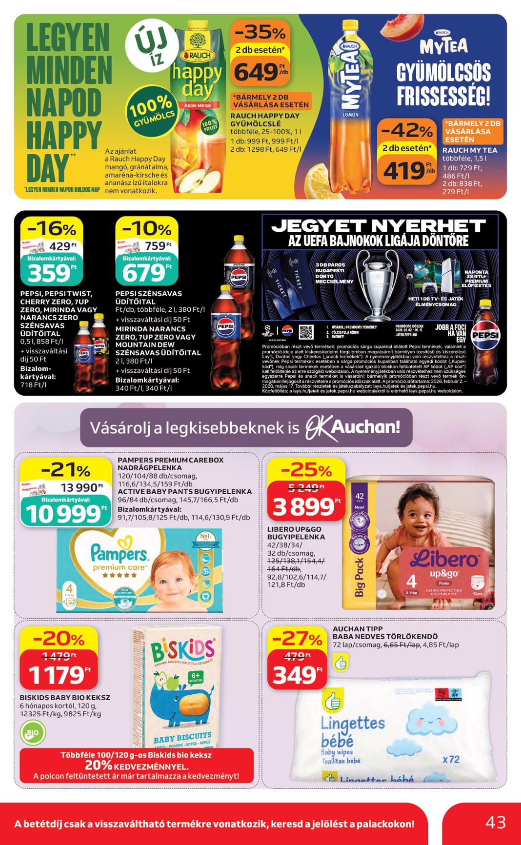 auchan - A jövőbeli Auchan akciós újság csütörtöktől 2026.05.07.-tól szerdától 2026.05.13.-ig érvényes. - page: 43