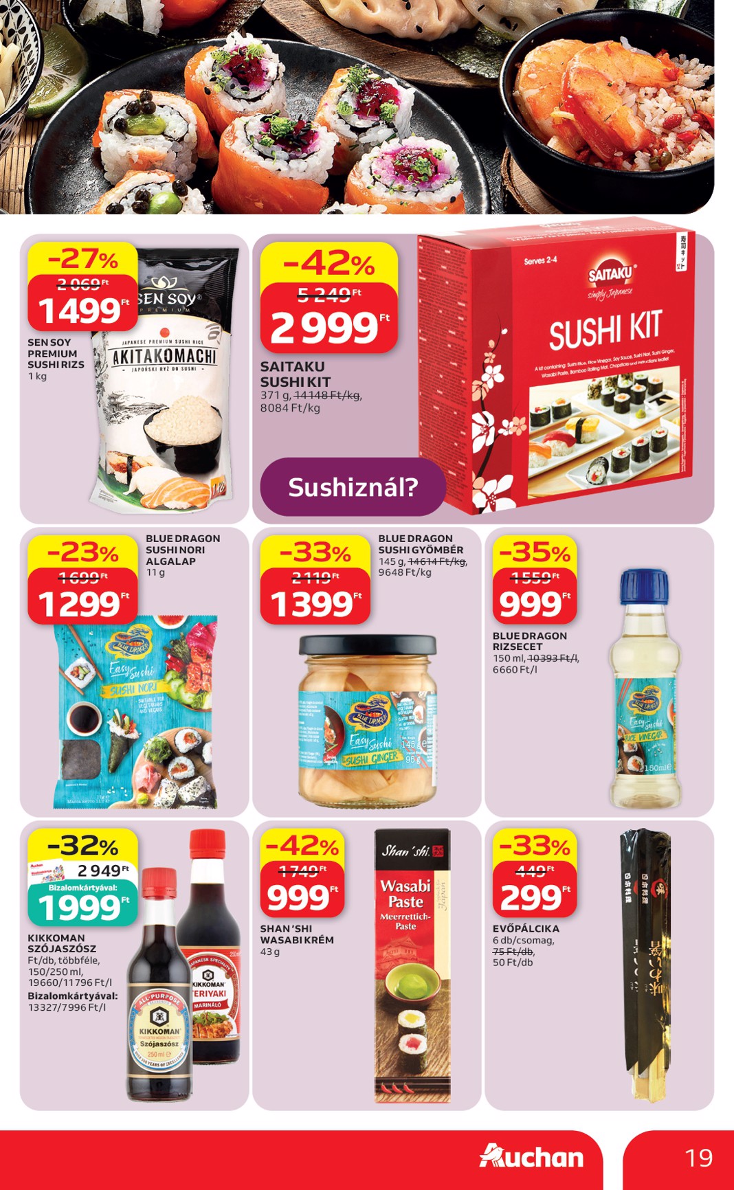 auchan - A jövőbeli Auchan - Nemzetközi konyha ajánlataink akciós újság csütörtöktől 2026.05.07.-tól szerdától 2026.05.20.-ig érvényes. - page: 19