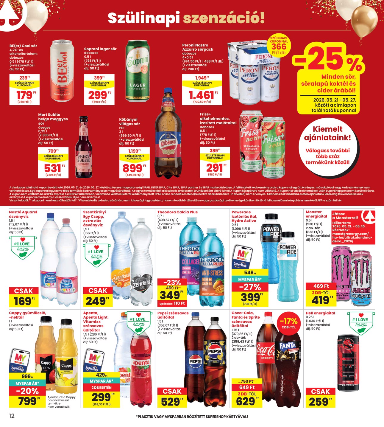 spar - A jövőbeli INTERSPAR akciós újság csütörtöktől 2026.05.21.-tól szerdától 2026.05.27.-ig érvényes. - page: 12