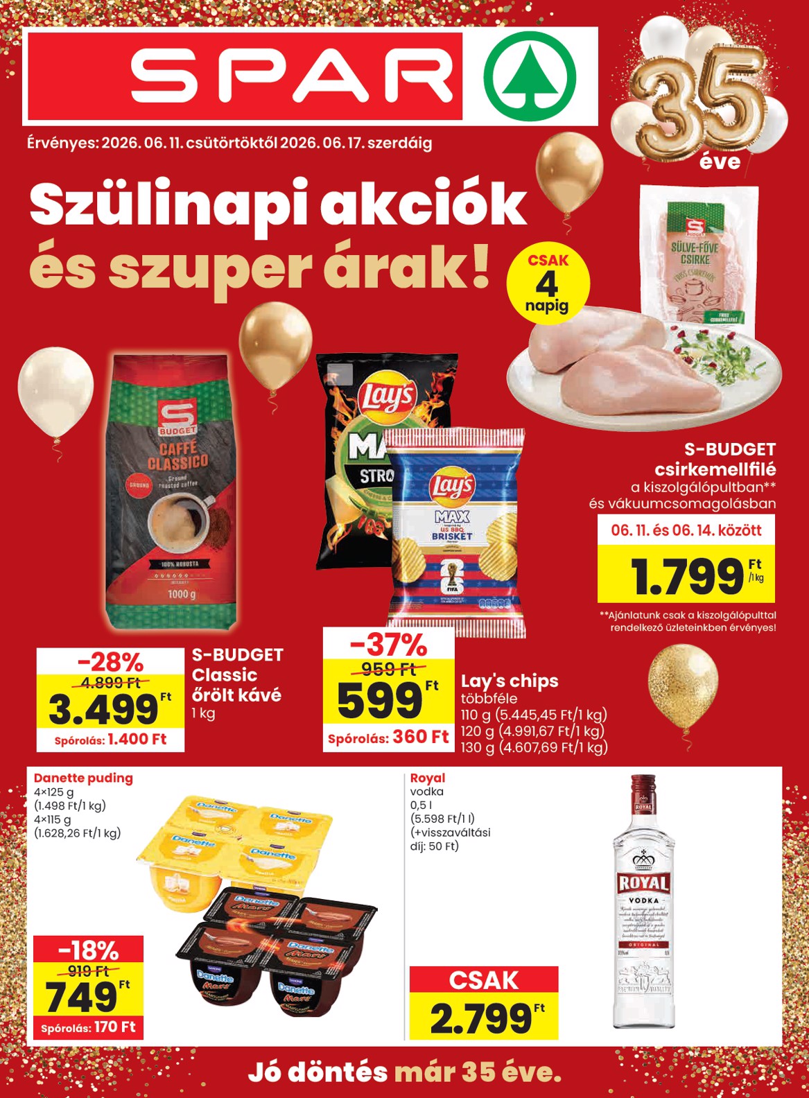 spar - SPAR hirdetmény a következő hétre csütörtöktől 2026.06.11.-tól szerdától 2026.06.17.-ig