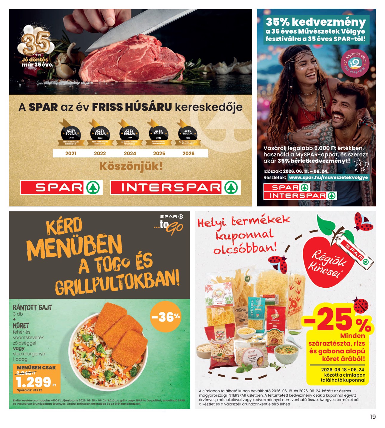 spar - INTERSPAR hirdetmény a következő hétre csütörtöktől 2026.06.18.-tól szerdától 2026.06.24.-ig - page: 19