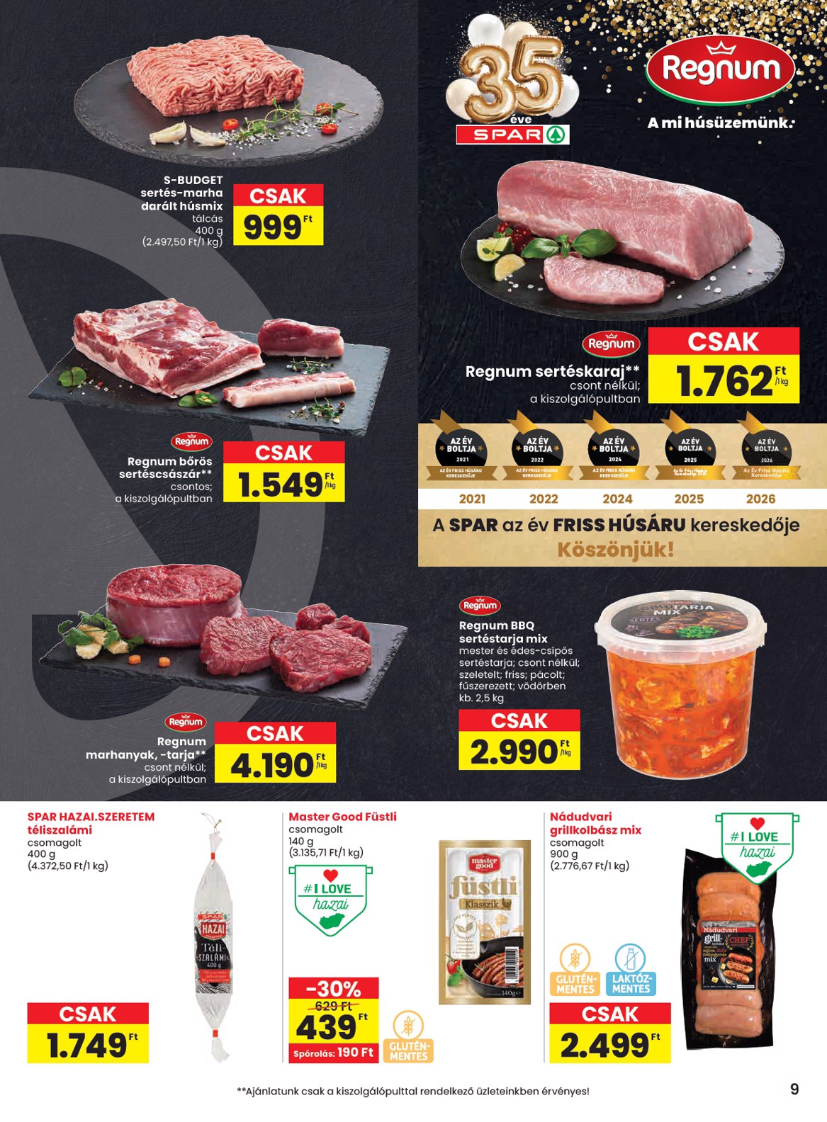 spar - SPAR hirdetmény a következő hétre csütörtöktől 2026.06.18.-tól szerdától 2026.06.24.-ig - page: 9