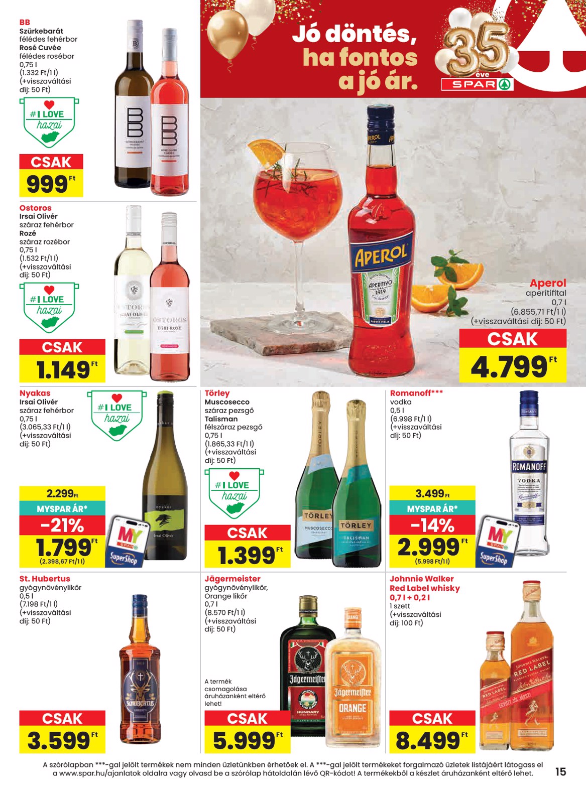 spar - SPAR hirdetmény a következő hétre csütörtöktől 2026.06.18.-tól szerdától 2026.06.24.-ig - page: 15