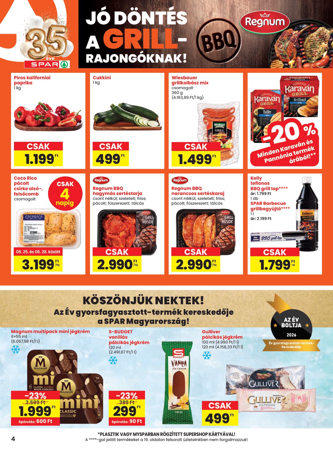 spar - SPAR hirdetmény a következő hétre csütörtöktől 2026.06.25.-tól szerdától 2026.07.01.-ig - page: 4