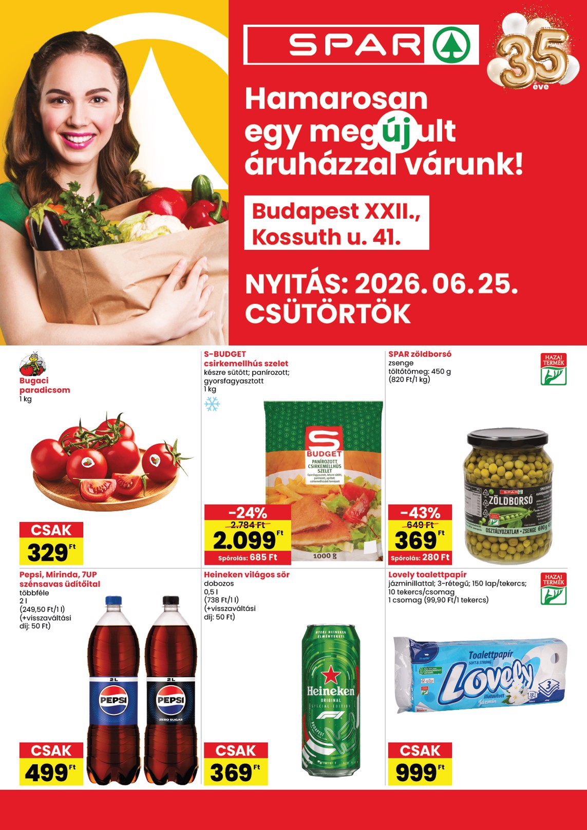spar - SPAR - SPAR Bp. Kossuth utca üzlet megújulás hirdetmény a következő hétre csütörtöktől 2026.06.25.-tól szerdától 2026.07.01.-ig