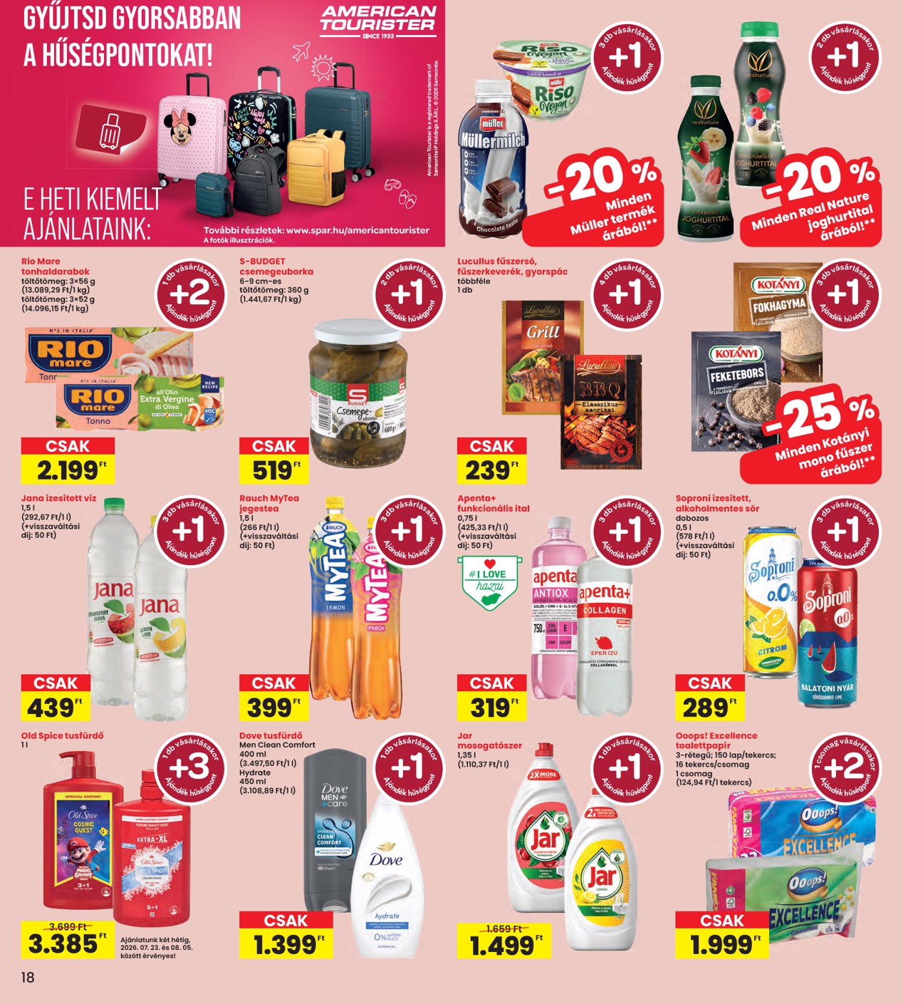 spar - SPAR - INTERSPAR szórólap hirdetmény a következő hétre csütörtöktől 2026.07.23.-tól szerdától 2026.07.29.-ig - page: 18