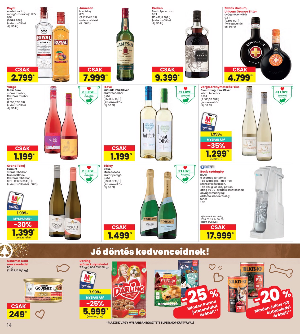 spar - SPAR - INTERSPAR szórólap hirdetmény a következő hétre csütörtöktől 2026.07.23.-tól szerdától 2026.07.29.-ig - page: 14