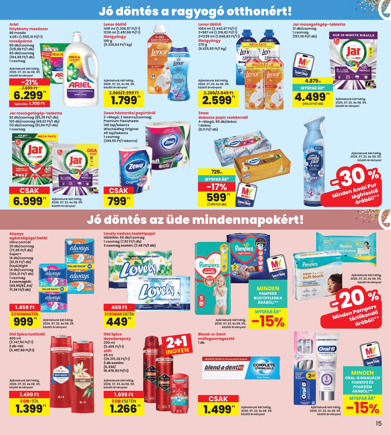 spar - SPAR - INTERSPAR szórólap hirdetmény a következő hétre csütörtöktől 2026.07.23.-tól szerdától 2026.07.29.-ig - page: 15