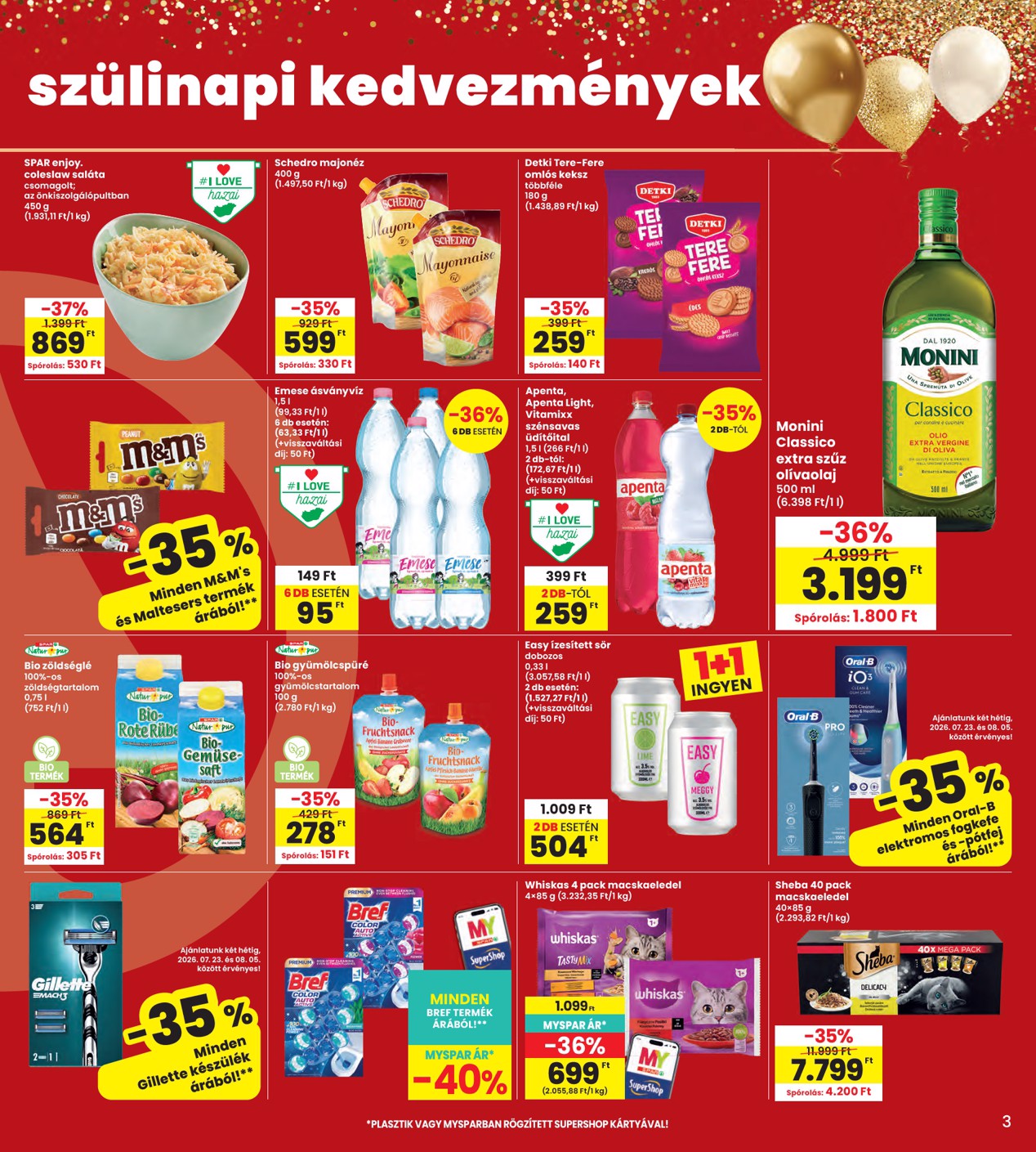 spar - SPAR - INTERSPAR szórólap hirdetmény a következő hétre csütörtöktől 2026.07.23.-tól szerdától 2026.07.29.-ig - page: 3