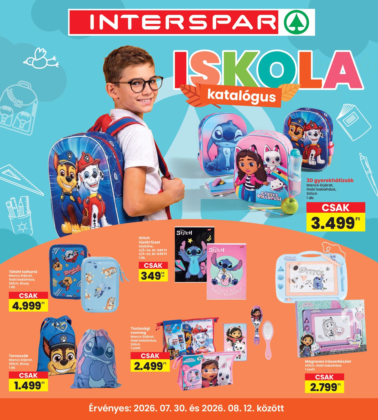 spar - SPAR - INTERSPAR Iskola hirdetmény a következő hétre csütörtöktől 2026.07.30.-tól szerdától 2026.08.12.-ig