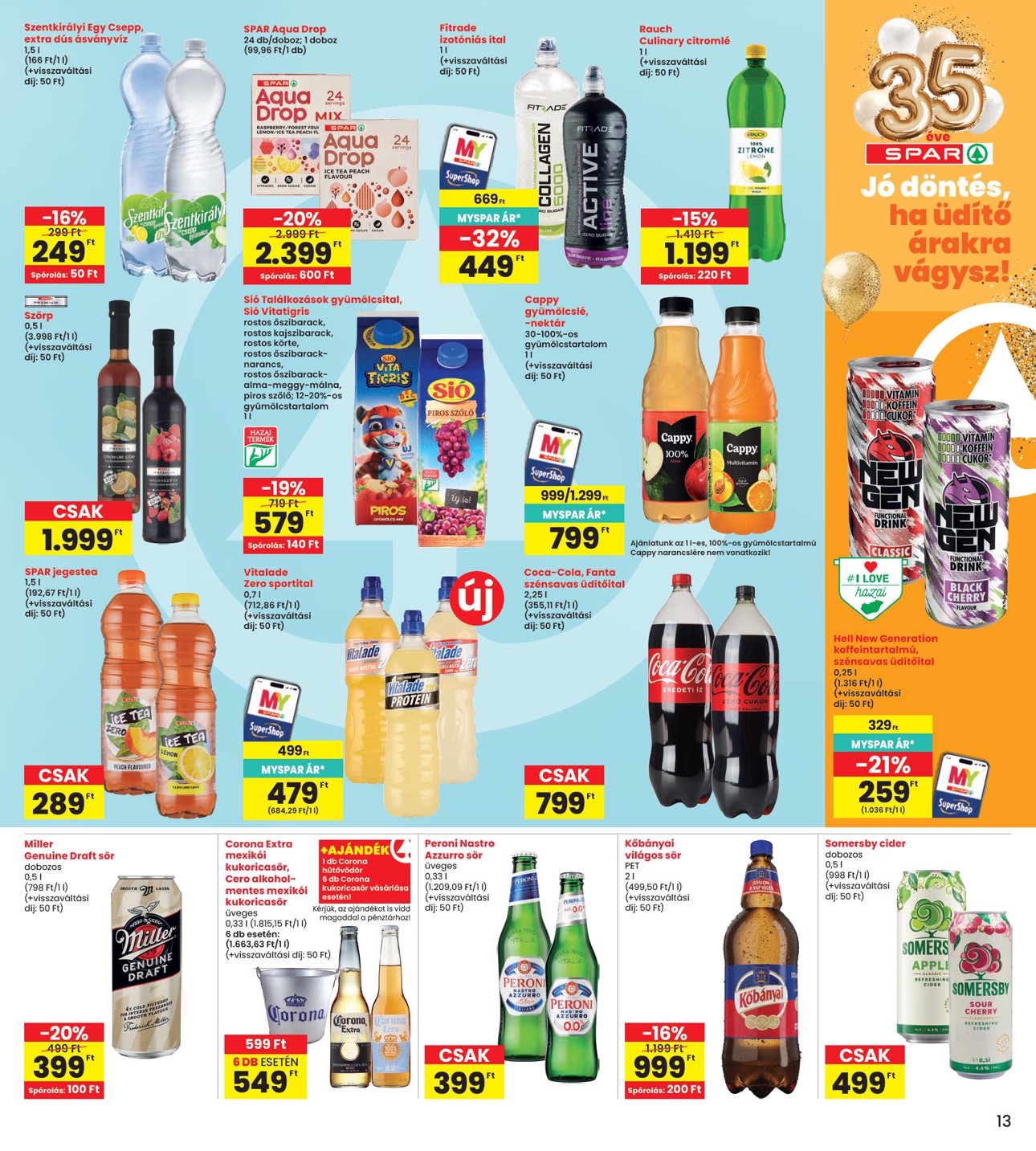 spar - SPAR - INTERSPAR hirdetmény a következő hétre csütörtöktől 2026.07.30.-tól szerdától 2026.08.05.-ig - page: 13