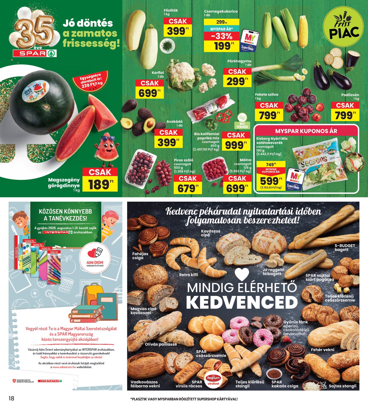 spar - SPAR - INTERSPAR hirdetmény a következő hétre csütörtöktől 2026.07.30.-tól szerdától 2026.08.05.-ig - page: 18