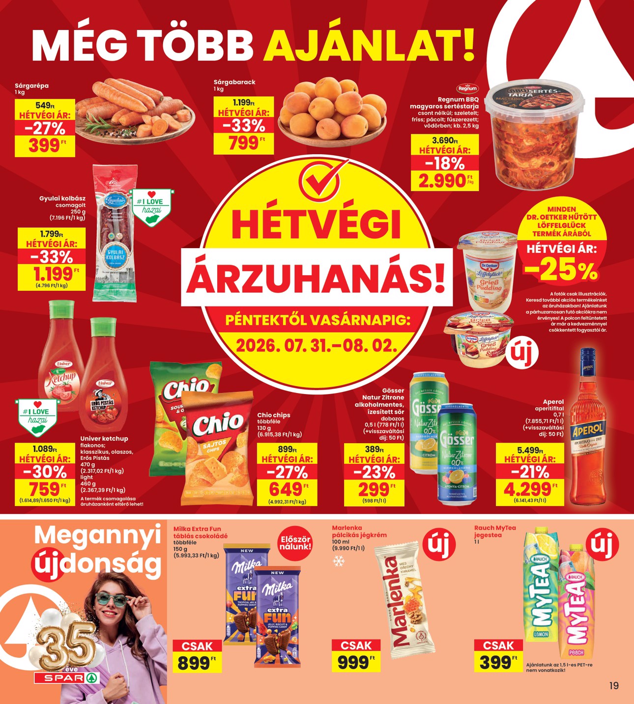 spar - SPAR - INTERSPAR hirdetmény a következő hétre csütörtöktől 2026.07.30.-tól szerdától 2026.08.05.-ig - page: 19