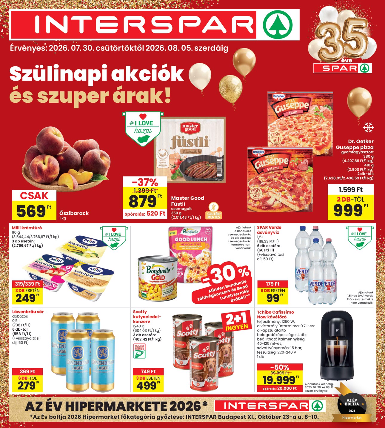 spar - SPAR - INTERSPAR hirdetmény a következő hétre csütörtöktől 2026.07.30.-tól szerdától 2026.08.05.-ig