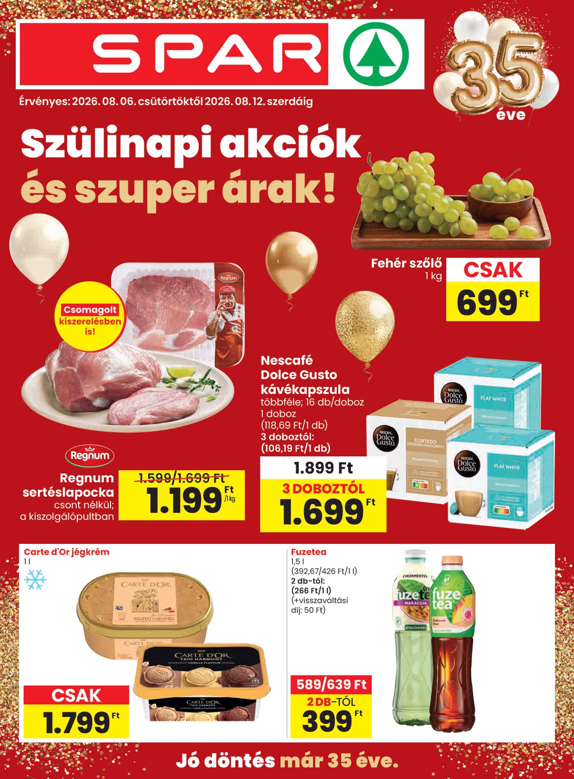 spar - SPAR hirdetmény a következő hétre csütörtöktől 2026.08.06.-tól szerdától 2026.08.12.-ig