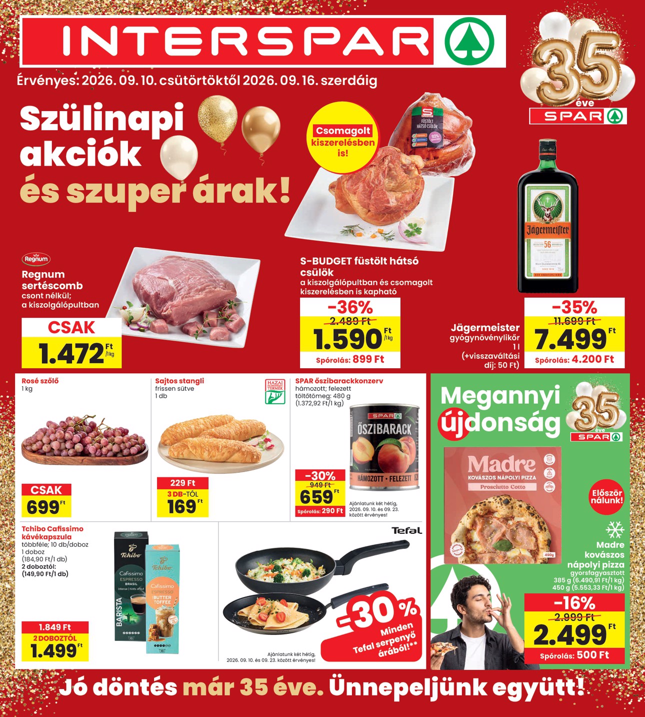 spar - INTERSPAR hirdetmény a következő hétre csütörtöktől 2026.09.10.-tól szerdától 2026.09.16.-ig