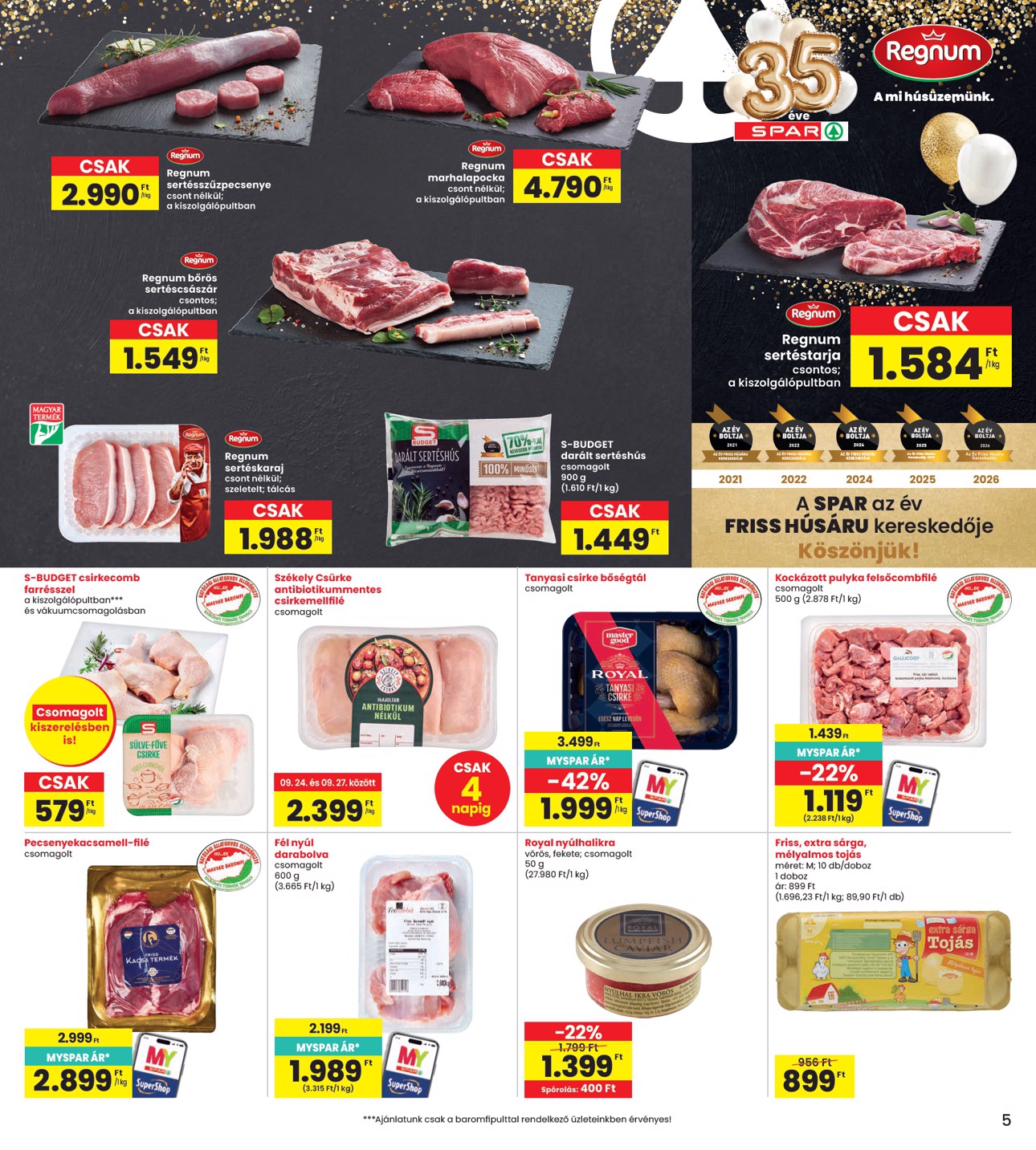 spar - INTERSPAR hirdetmény a következő hétre csütörtöktől 2026.09.24.-tól szerdától 2026.09.30.-ig - page: 5