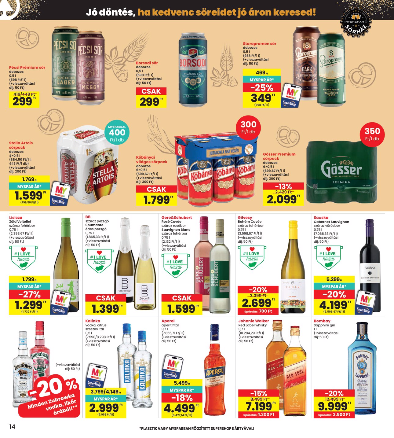 spar - INTERSPAR hirdetmény a következő hétre csütörtöktől 2026.09.24.-tól szerdától 2026.09.30.-ig - page: 14