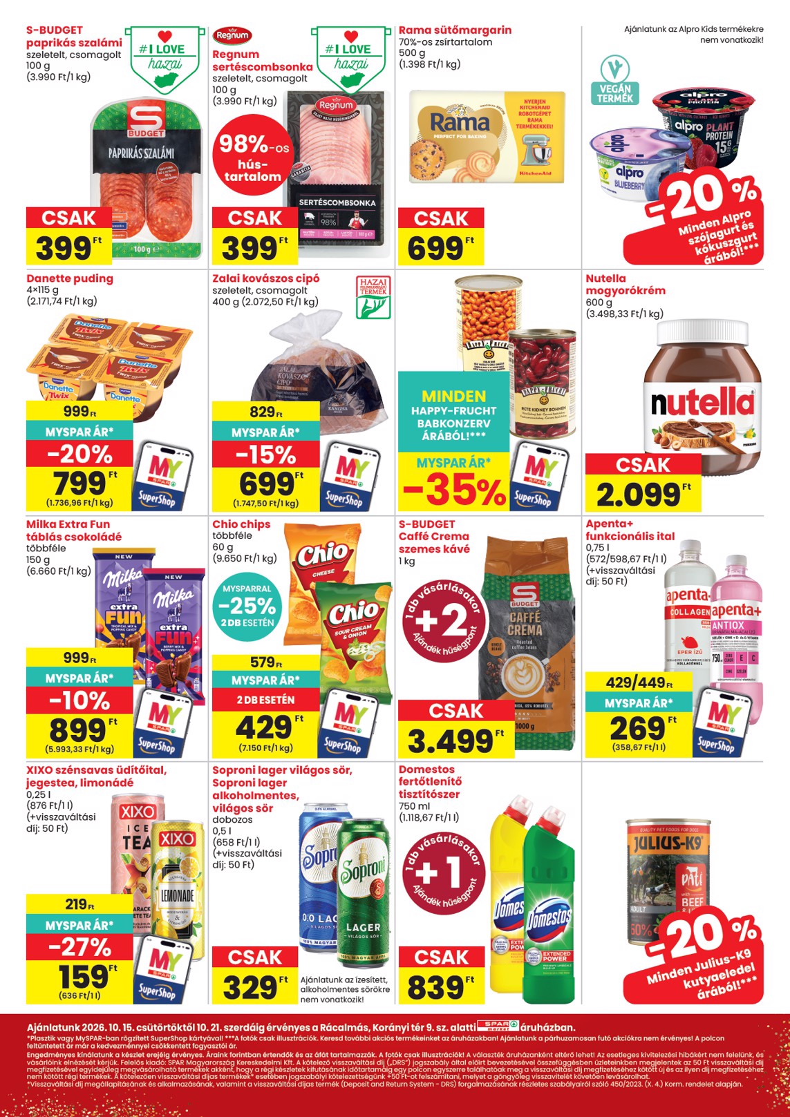 spar - SPAR Market - Rácalmás hirdetmény a következő hétre csütörtöktől 2026.10.15.-tól szerdától 2026.10.21.-ig - page: 3