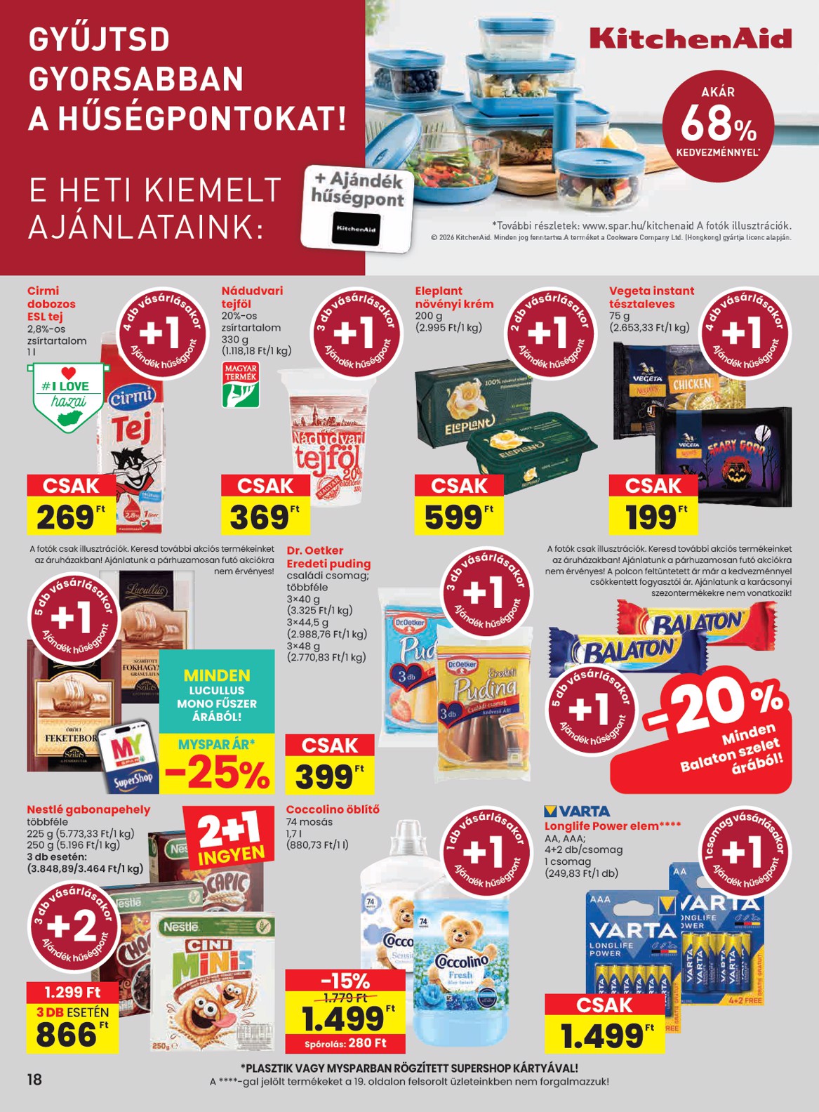 spar - SPAR hirdetmény a következő hétre csütörtöktől 2026.10.22.-tól szerdától 2026.10.28.-ig - page: 18