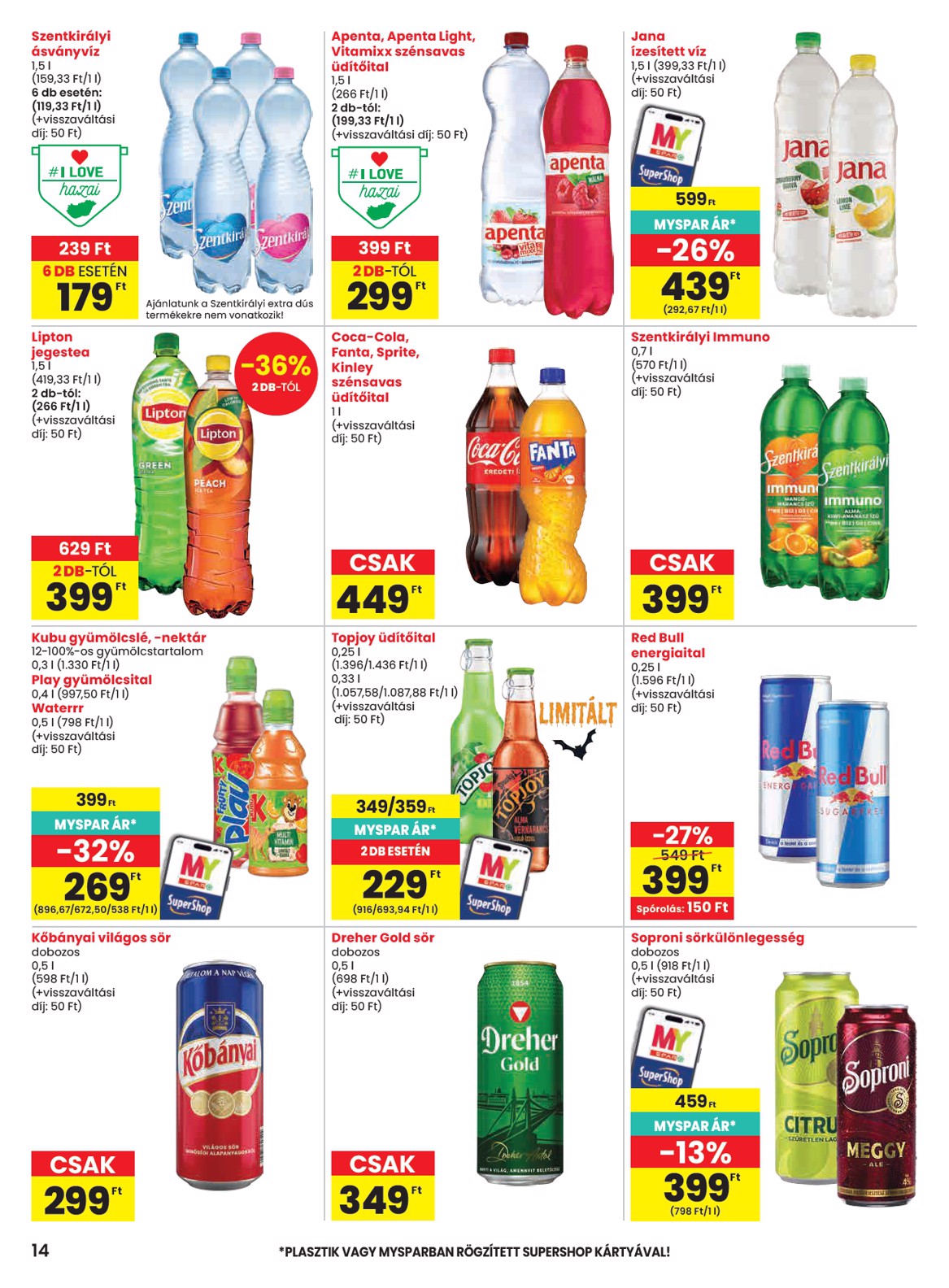 spar - SPAR hirdetmény a következő hétre csütörtöktől 2026.10.22.-tól szerdától 2026.10.28.-ig - page: 14