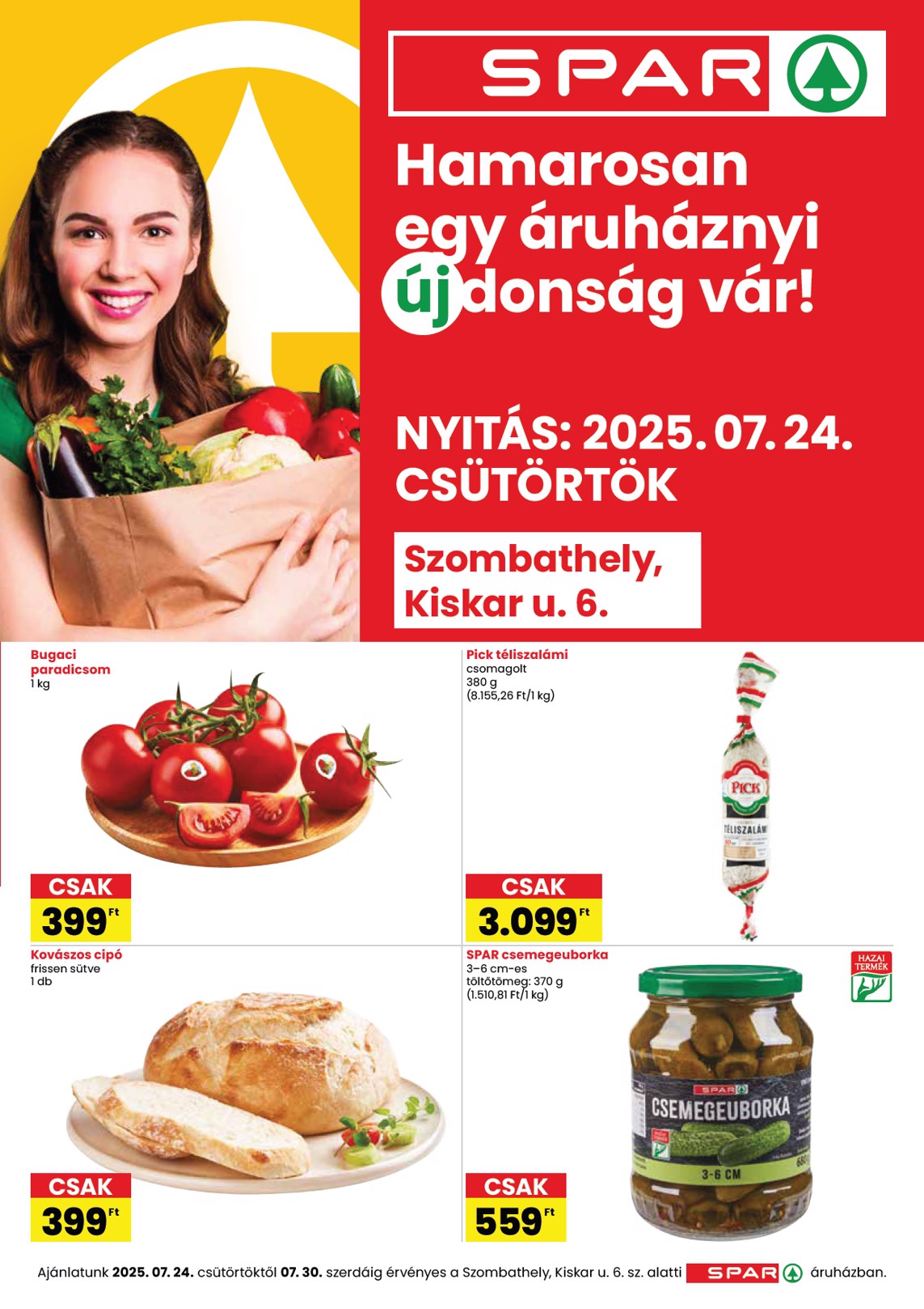 spar - SPAR - Szombathely üzlet megújulás akciós újság, érvényes 07.24. - 07.30. - page: 1