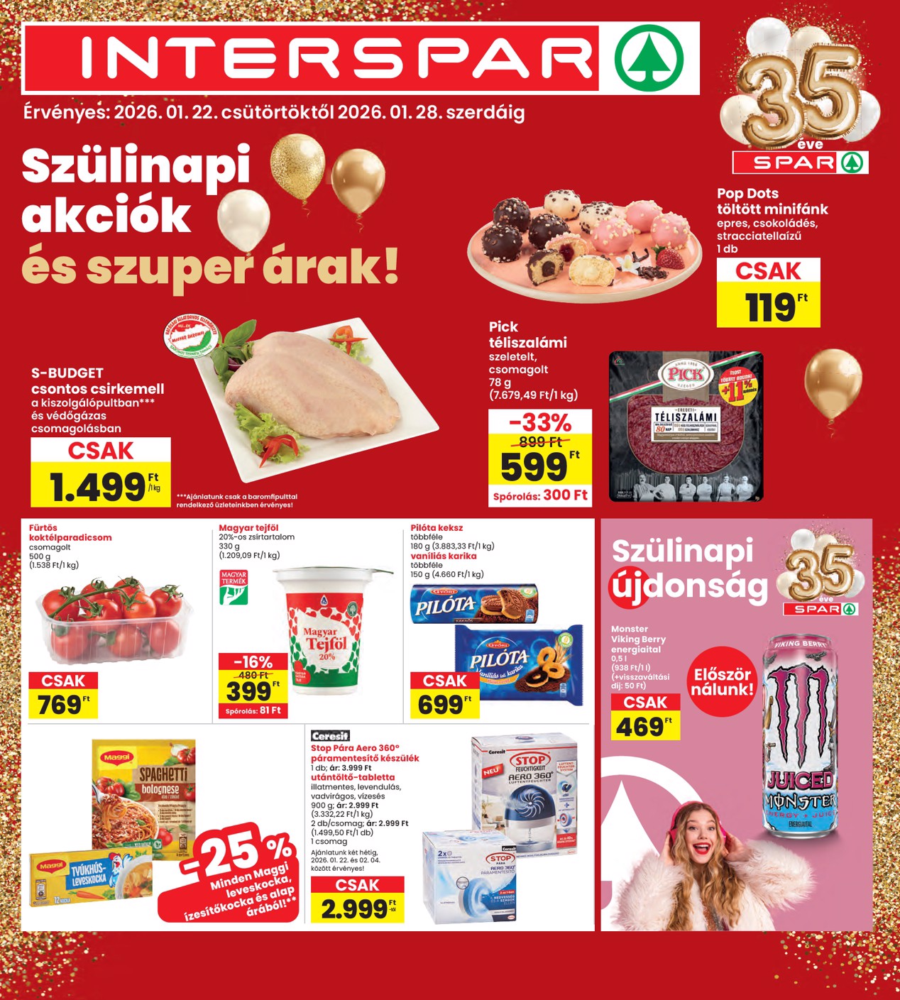 spar - INTERSPAR akciós újság, érvényes 01.22. - 01.28.
