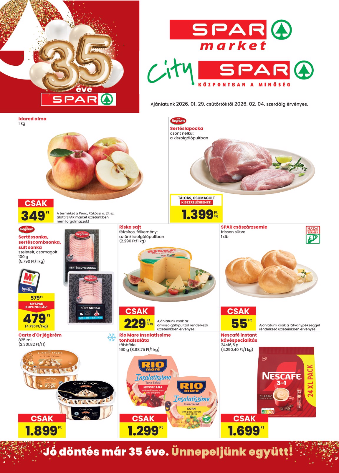 spar - SPAR - Market, City akciós újság, érvényes 01.29. - 02.04.