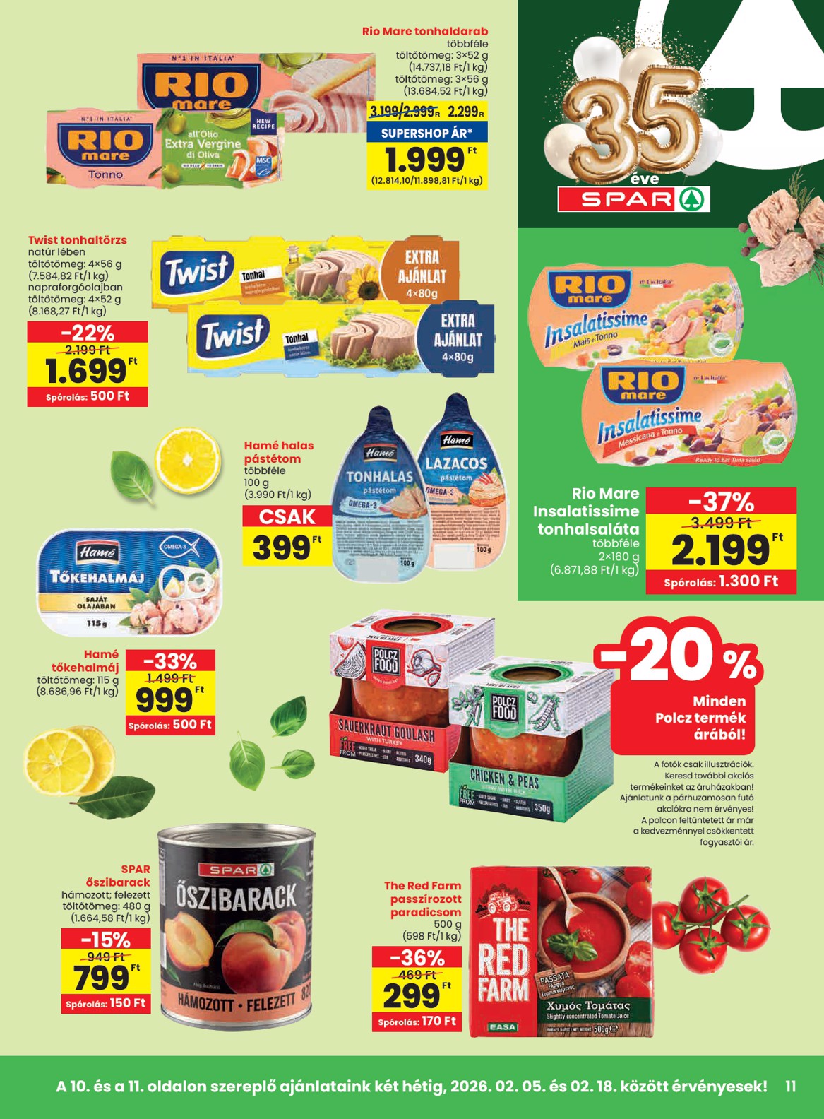 spar - SPAR akciós újság, érvényes 2026.02.05. - 2026.02.11. - page: 11