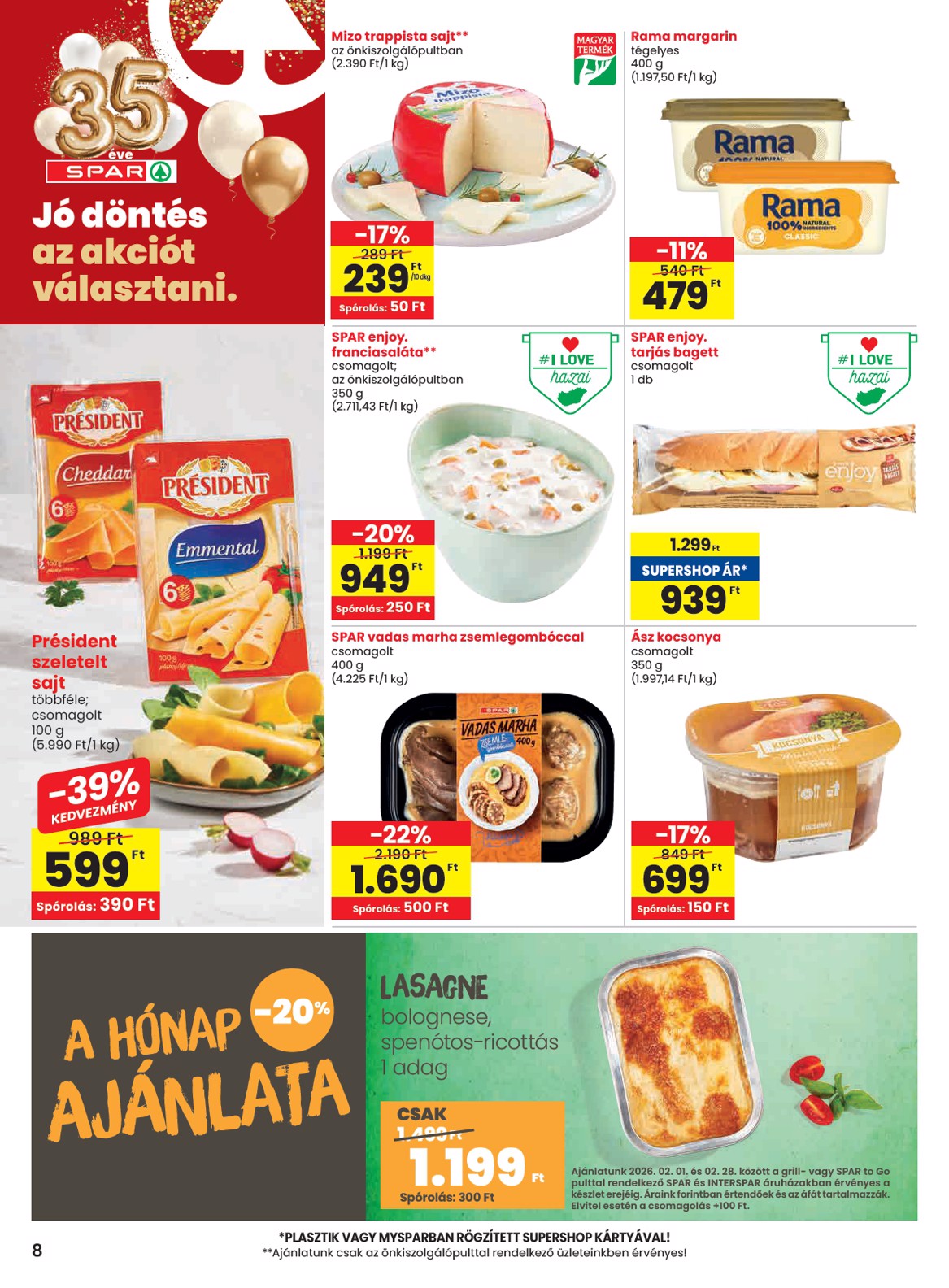 spar - SPAR akciós újság, érvényes 2026.02.05. - 2026.02.11. - page: 8
