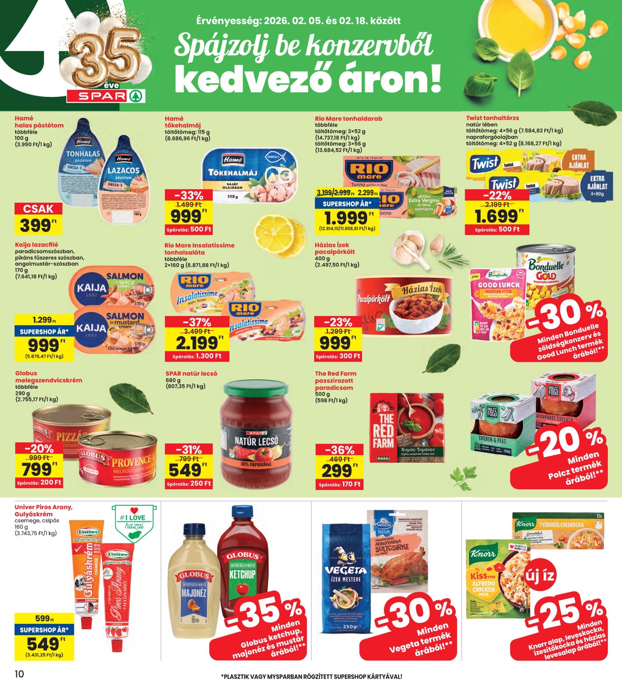 spar - INTERSPAR akciós újság, érvényes 2026.02.05. - 2026.02.11. - page: 10