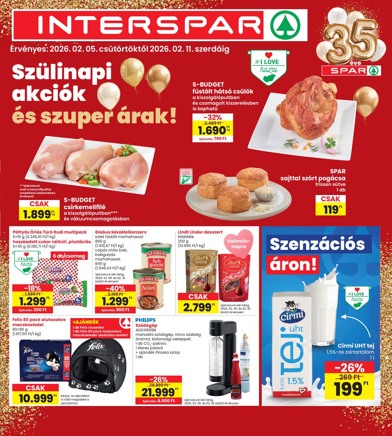 spar - INTERSPAR akciós újság, érvényes 2026.02.05. - 2026.02.11. - page: 1
