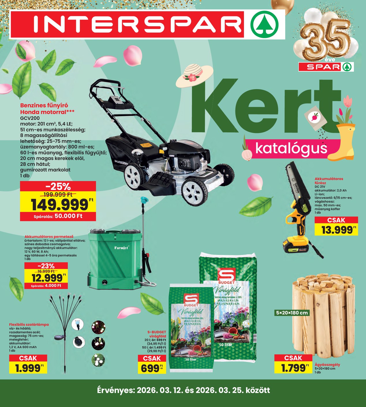 spar - INTERSPAR - Kert katalógus akciós újság, érvényes 2026.03.12. - 2026.03.25.