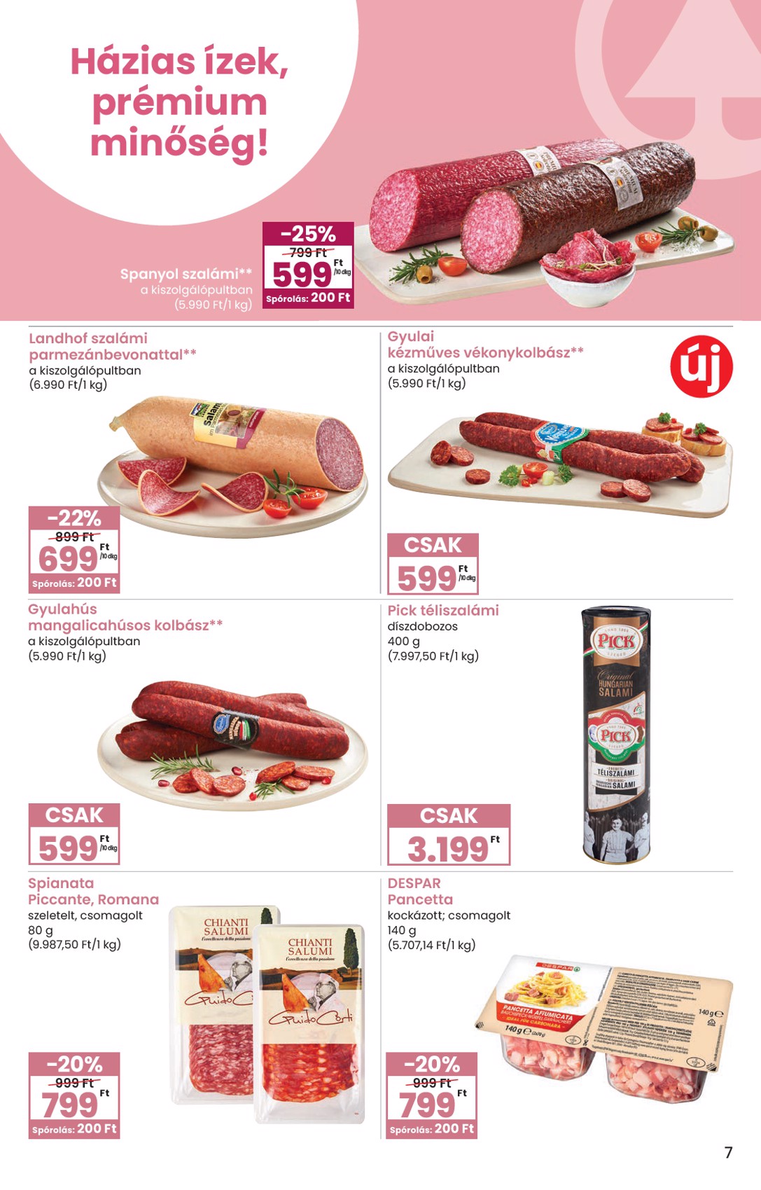 spar - SPAR - Ínyenc katalógus akciós újság, érvényes 2026.03.09. - 2026.04.08. - page: 7